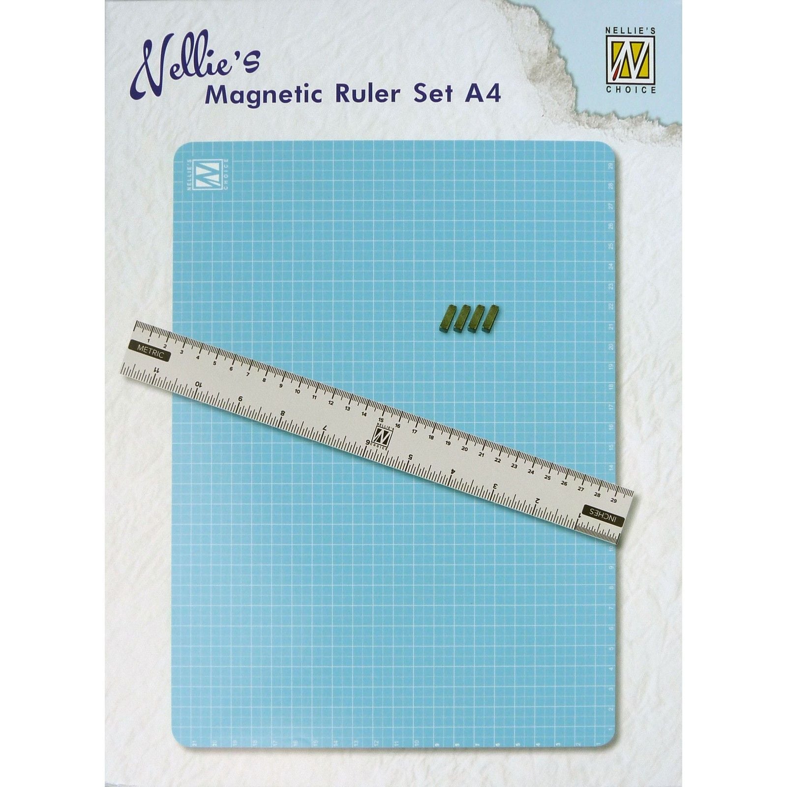 Nellies Wahl • Magnete-Set, Magnetmatte, Magn.-Lineal und 4 Magnete im A4-Format