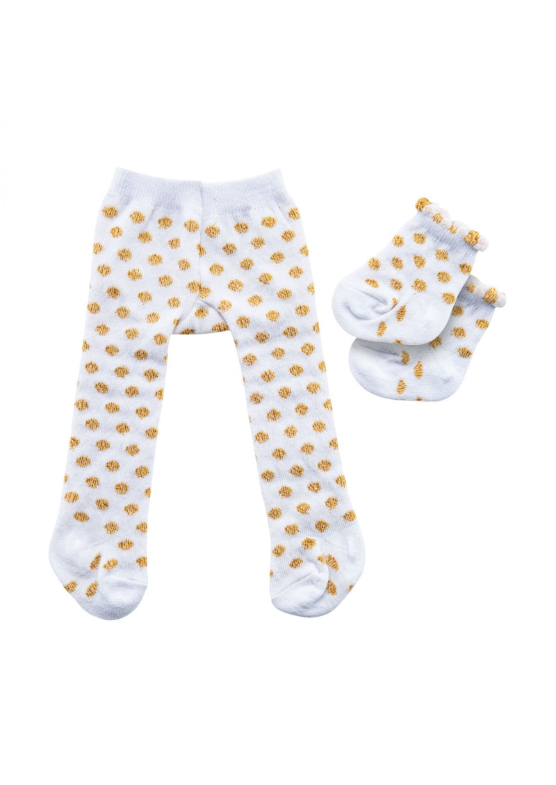 Heless Puppenmillot mit Socken Gold Stpen, 28-35 cm