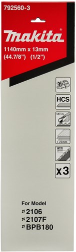 Makita-Zubehör 792560-3 | Sägebandstahl | 1140x13mm | hcs | 14 tpi – 792560-3