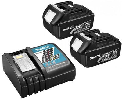 Makita Zubehör 18 V Starterset 3,0 Ah BL1830 (2 Stk.) + Ladegerät DC18RC – Y-00197