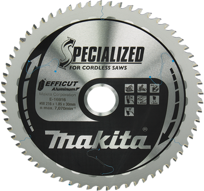 Makita Zubehör Kappsägeblatt Aluminium | Wirkung 216x30mm 63t 0g - e-16916 - e-16916