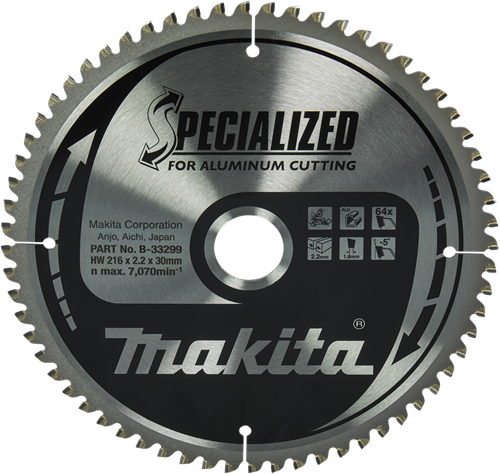 Makita Zubehör Kappsägeblatt Aluminium | spezialisiert 216x30x2,2 64t -5g - b-33299 - b-33299