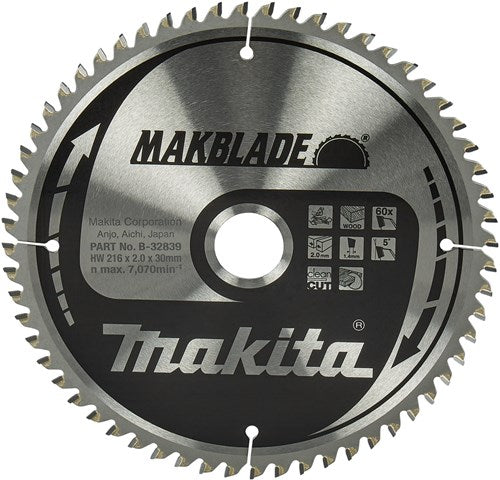 Makita Zubehör Kappsägeblatt | Holz | 216x30x2,1 60t - b-32839