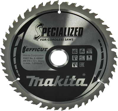 Makita Zubehör Kappsägeblatt Holz | Wirkung 216x30x2,0 45t 10g - e-06987 - e-06987