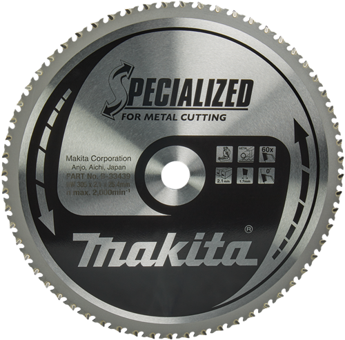 Makita Zubehör Kappsägeblatt Stahl | spezialisiert 305x25,4x2,1 60t 0g - b-33439 - b-33439