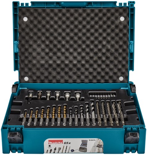 Makita Zubehör Bohrer- und Schraubendreher-Bit-Set | sds-plus | in mbox | 65 Stück - b-69478