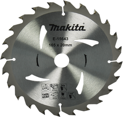 Makita Zubehör Kreissägeblatt Holz | 165x20x1,6 24t 18g - e-15643 - e-15643