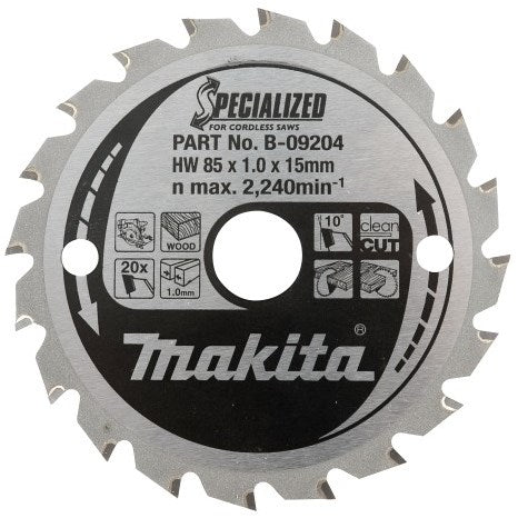Makita Zubehör Kreissägeblatt Holz 165x20x1,6 40t 18g - B-09248