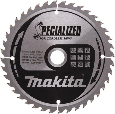 Makita Zubehör Kreissägeblatt | Holz | 165x20x1,6 40t 18g - b-32960