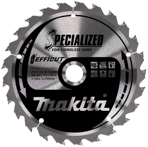 Makita Zubehör Kreissägeblatt Holz | Wirkung 165x20x1,4 25t 23g - b-62985 - b-62985