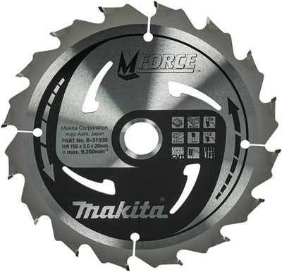 Makita Zubehör Kreissägeblatt | Holz | mforce | 165x20x2,0 16t15g - b-31930