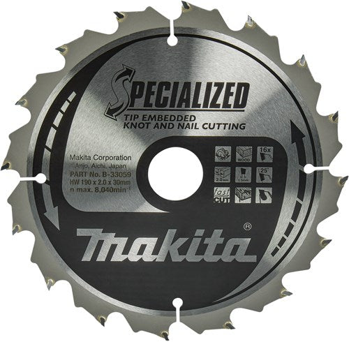 Makita Zubehör Kreissägeblatt | Holz | Spitze 190x30x2.016t 23g - b-33059