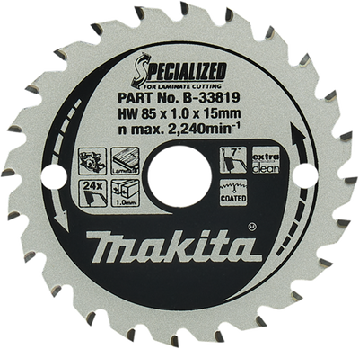 Makita Zubehör Kreissägeblatt Laminat | spezialisiert 85x15x1,0 24t 7g - b-33819 b-33819