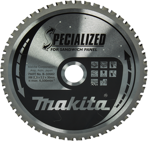 Makita Zubehör Kreissägeblatt Sandwichplatte | spezialisiert 235x30x2,2 50t 0g - b-33582 - b-33582