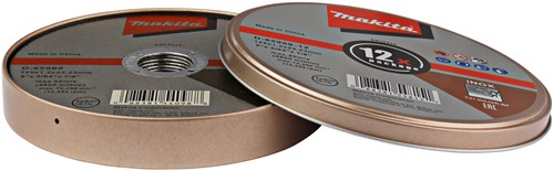 Makita-Zubehör d-65969-12 | Trennscheibe Edelstahl | 12 Stück in der Dose | 125x22,23x1,2mm - d-65969-12