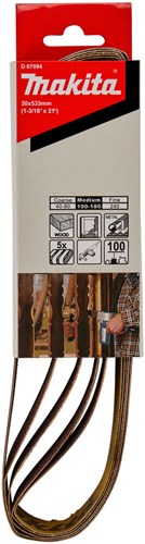 Makita-Zubehör d-67094 | Schleifband | 533x30mm | k100 rot | 5 Stück - d-67094