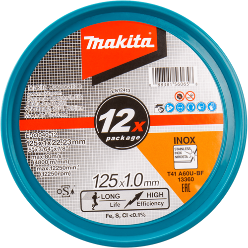 Makita Zubehör Trennscheibe Edelstahl 125 mm - e-03040-12