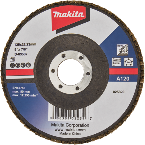 Makita Zubehör Lamellenschleifscheibe 125 mm A120 – D-63507 D-63507