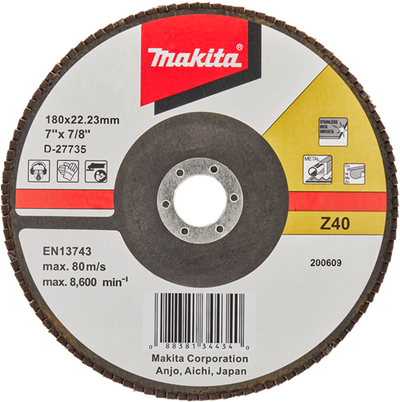 Makita Zubehör Lamellenschleifscheibe 180 mm Z40 – D-27735 D-27735