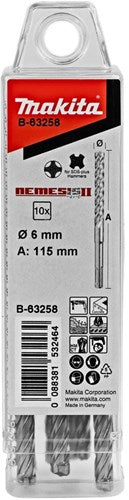 Makita Zubehör p4s:sds-plus Bohrer 6x115mm 10 Stück - B-63258 - B-63258