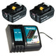 Makita Zubehör Power-Source-Kit 199480-6 – 2x Akku BL1860B 18 V 6,0 Ah mit Batterieanzeige + Ladegerät DC18RC – 199480-6
