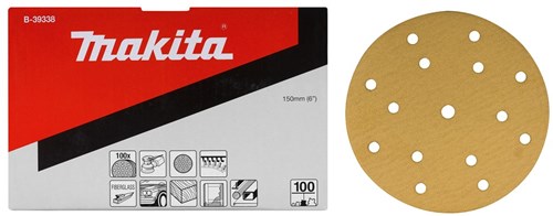 Zubehör für Makita-Schleifscheibe, gelb, Durchmesser 150 mm, Körnung 80 – B-39322