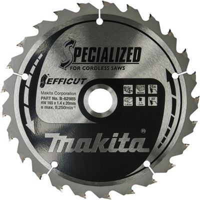Makita Zubehör Doppelpack Kreissägeblätter Holz | Wirkung 165x20x1,4 25t 23g - b-62985-2