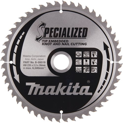 Makita Zubehör Kreissägeblattspitze 235 x 30 x 2,3 48 Zähne 18 g – B-09519