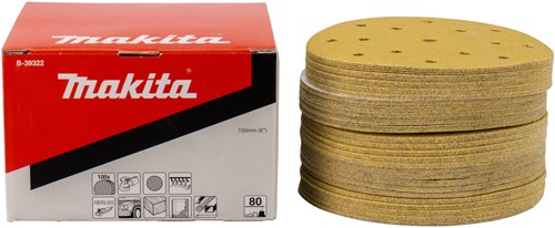 Zubehör für Makita-Schleifscheibe, gelb, Durchmesser 150 mm, Körnung 80 – B-39322