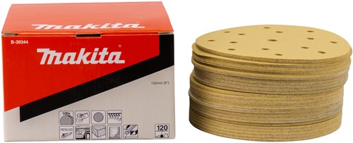 Zubehör für Makita-Schleifscheibe, gelb, Durchmesser 150 mm, Körnung 120 – B-39344