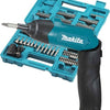 Makita df001dw 3,6-V-Schraubendreher mit integriertem 1,5-Ah-Li-Ionen-Akku, Ladegerät, Koffer, 81-teilig gem. eingestellt - df001dw