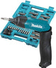 Makita df001dw 3,6-V-Schraubendreher mit integriertem 1,5-Ah-Li-Ionen-Akku, Ladegerät, Koffer, 81-teilig gem. eingestellt - df001dw