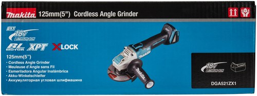 Makita dga521zx1 | 18v | Winkelschleifer | 125mm | x-lock | Körper | ohne Akkus und Ladegerät | mit Verriegelungsschalter - DGA521ZX1