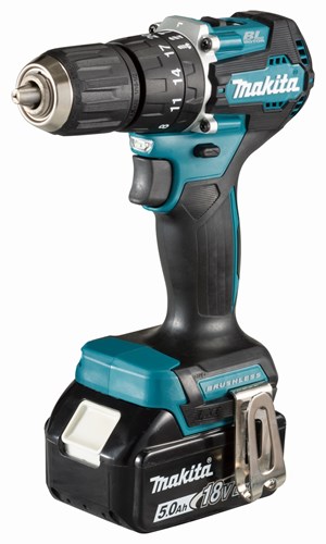 Makita dhp487rtj 18-V-Schlagbohrschrauber, bürstenloser 5,0-Ah-Akku (2 Stück), Schnellladegerät, Mbox