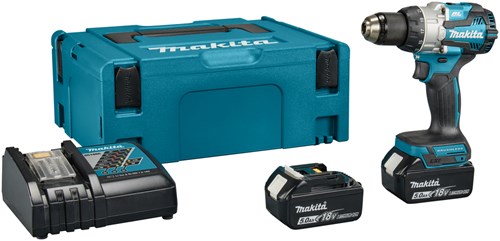 Makita dhp489rtj | 18-V-Schlagbohrmaschine/Schraubendreher, 5,0-Ah-Akku (2 Stück), Schnellladegerät, in MBox – dhp489rtj