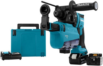 Makita mr182twju Akku-Kombi-Bohrhammer 18 V | sds-plus | 5,0 Ah in Mbox mit Staubabsaugung – hebr182twju
