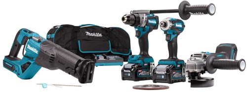 Makita dk0126g401 | Kombinationsset | 40 V max. | 4,0ah | Li-Ion | df001g Akku-Bohrschrauber | td003g Schlagschrauber | ga005g Spitzer | jr001g Säbelsäge – dk0126g401