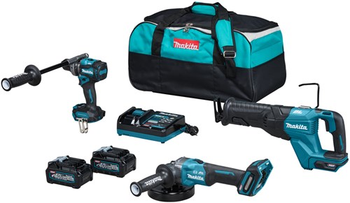 Makita dk0159g301 | Kombinationsset | 40 V max. | 4,0 Ah Akku | Schnellladegerät | df001g, ga005, jr001g | im Beutel