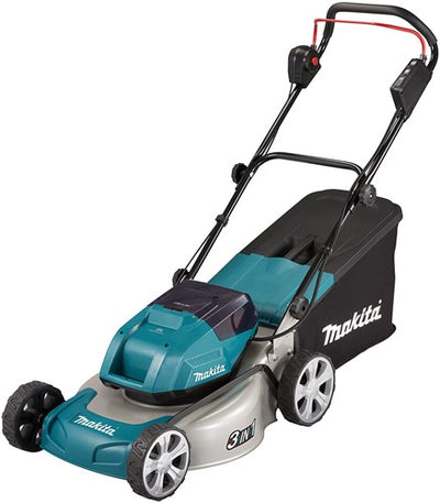 Makita dlm463pt2 | lxt 2x18 V Akku-Rasenmäher | 46cm | 5,0 Ah Akku (2 Stück) | Duo-Schnellladegerät | im Karton