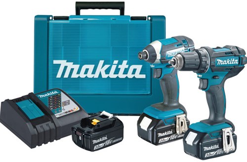 Kombinationsset „Makita DLX2127X1“ – DDF482 18 V Bohr-/Schraubendreher + DTD152 Schlagschrauber 3,0 Ah Akku (3 Stück), Schnellladegerät im Koffer