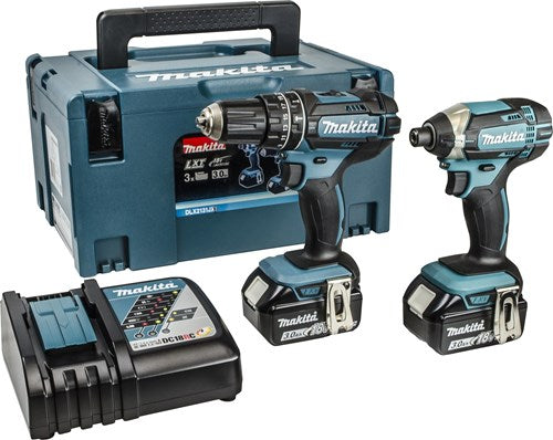 Makita DLX2131JX 18V Akku-Schlagbohrschrauber DHP482 + Schlagschrauber DTD152 Kombiset (2x 3,0Ah Akku) in MBox
