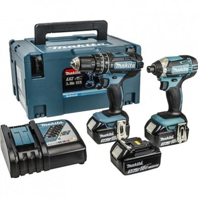 Makita DLX2131JX1 18V Akku-Schlagbohrschrauber DHP482 + Schlagschrauber DTD152 Kombiset (3x 3,0Ah Akku) in MBox