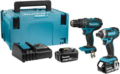 Makita DLX2131TJ 18V Kombinationsset DHP482 Akku-Schlagbohrschrauber + DTD152 Schlagschrauber (2x 5,0 Ah Akku) in MBox