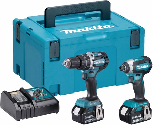 Makita dlx2180tj – Akku-Schlagbohrschrauber DHP484 + Akku-Schlagschrauber DTD153, 18 V, 5,0 Ah, Li-Ion