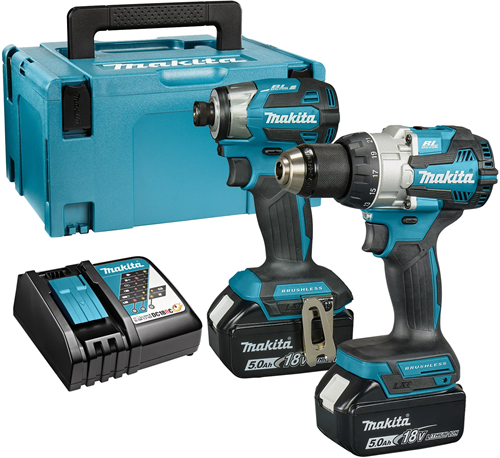 Makita dlx2528tj 18 V Kombipaket DHP489 Schlagbohrmaschine + dtd173z Schlagschrauber 5,0 Ah Akku (2 Stück), in Mbox