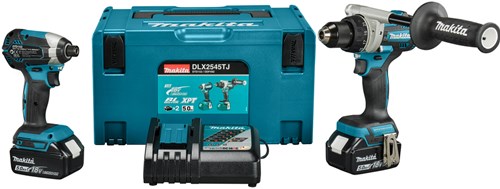 Makita dlx2545tj 18 V Kombinationsset ddf492 Bohrmaschine/Schraubendreher + dtd153 Schlagschrauber (2x 5,0 Ah und Ladegerät) in Mbox – dlx2545tj