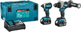 Makita dlx2545tj 18 V Kombinationsset ddf492 Bohrmaschine/Schraubendreher + dtd153 Schlagschrauber (2x 5,0 Ah und Ladegerät) in Mbox – dlx2545tj - afbeelding 1