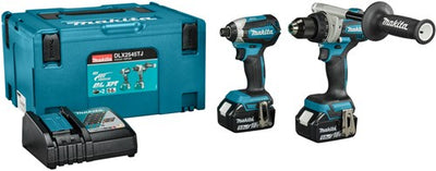 Makita dlx2545tj 18 V Kombinationsset ddf492 Bohrmaschine/Schraubendreher + dtd153 Schlagschrauber (2x 5,0 Ah und Ladegerät) in Mbox – dlx2545tj