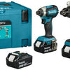 Makita dlx2550tj 18 V Kombinationsset DHP492 (Schlag) Bohrmaschine/Schraubendreher + dtd153 Schlagschrauber (3x 5,0 Ah Akku und Ladegerät) in Mbox – dlx2550tj