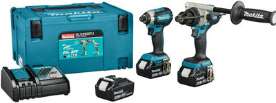 Makita dlx2550tj 18 V Kombinationsset DHP492 (Schlag) Bohrmaschine/Schraubendreher + dtd153 Schlagschrauber (3x 5,0 Ah Akku und Ladegerät) in Mbox – dlx2550tj